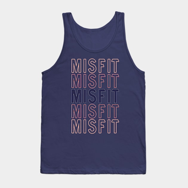 Misfit Repeating Text Shirt Multicolor Tank Top by BariumBandit